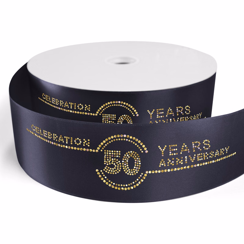 3" Badge Satin Ribbon - 50yd Roll - Sparkle