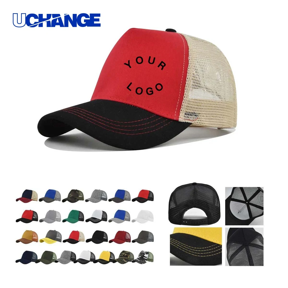Cotton and Mesh Trucker Cap Headwear for Outdoor Sports 1