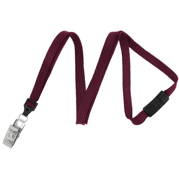 3/8" Breakaway Blank Lanyard w/Bulldog Clip (Maroon Red) 1