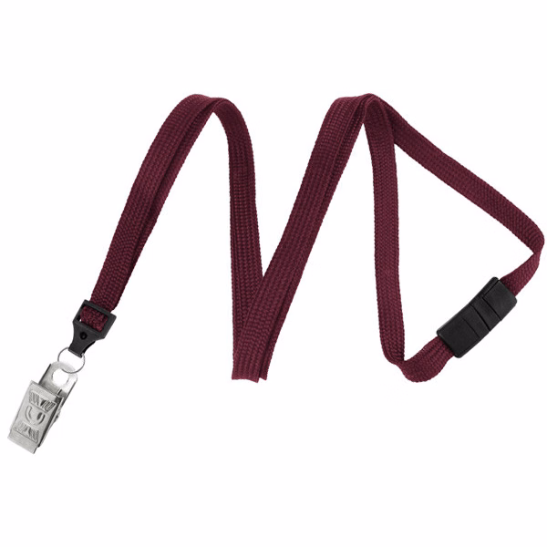 3/8" Breakaway Blank Lanyard w/Bulldog Clip (Maroon Red)