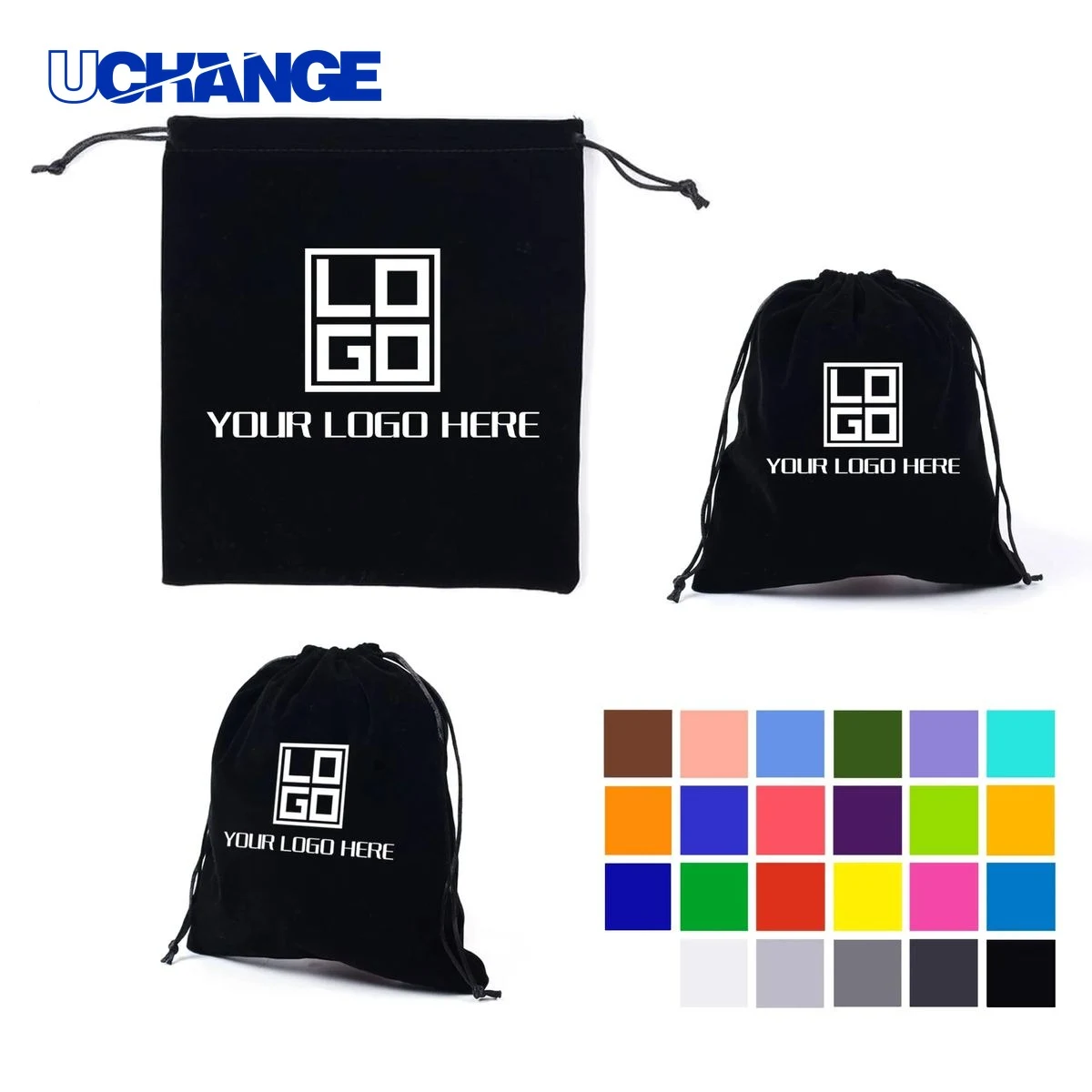 High End Black Velvet Bag Pouch 1