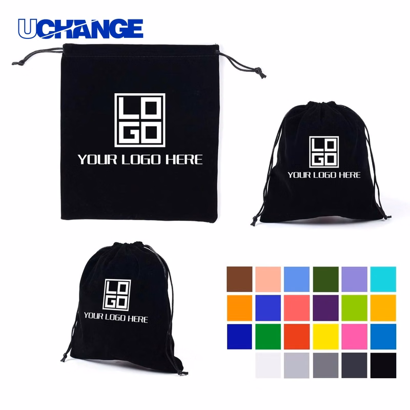 High End Black Velvet Bag Pouch