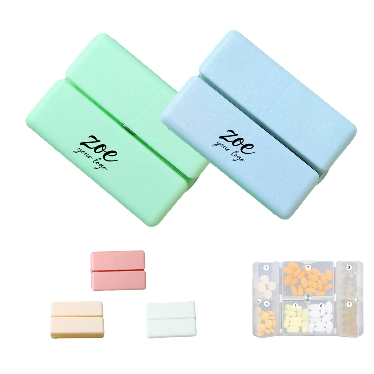 7 Compartment Magnetic Flip Cover Pill Box 1
