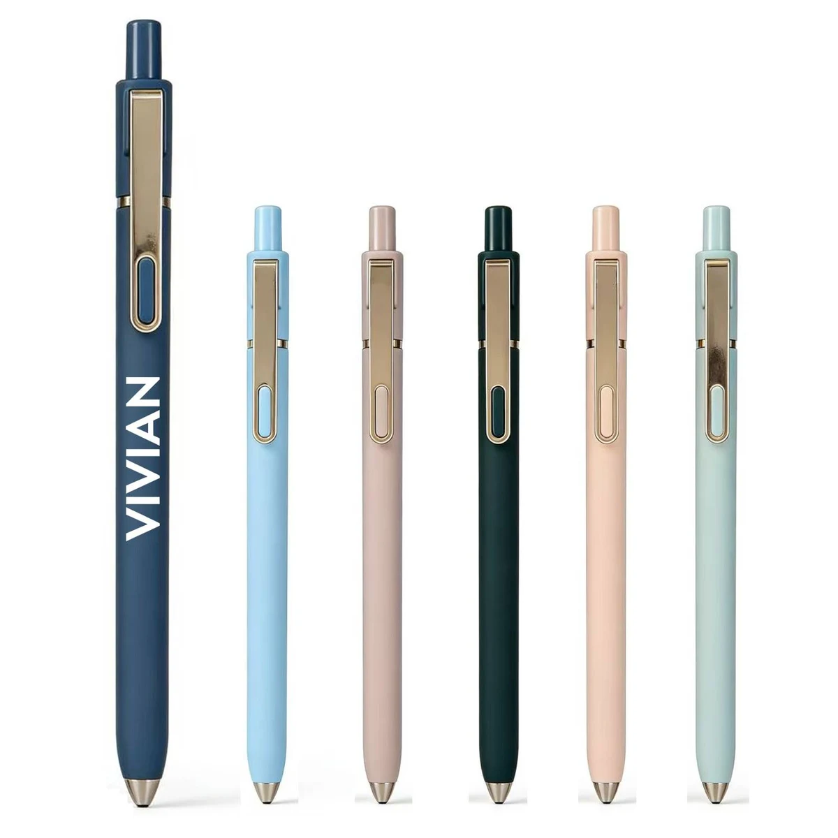 Morandi Color Retractable Gel Pen, custom pen with logo imprint 1