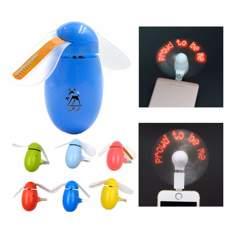 USB LED Message Flashing Phone Mini Fan
