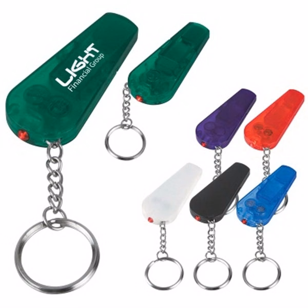Imprinted Whistle Light/Key Chain