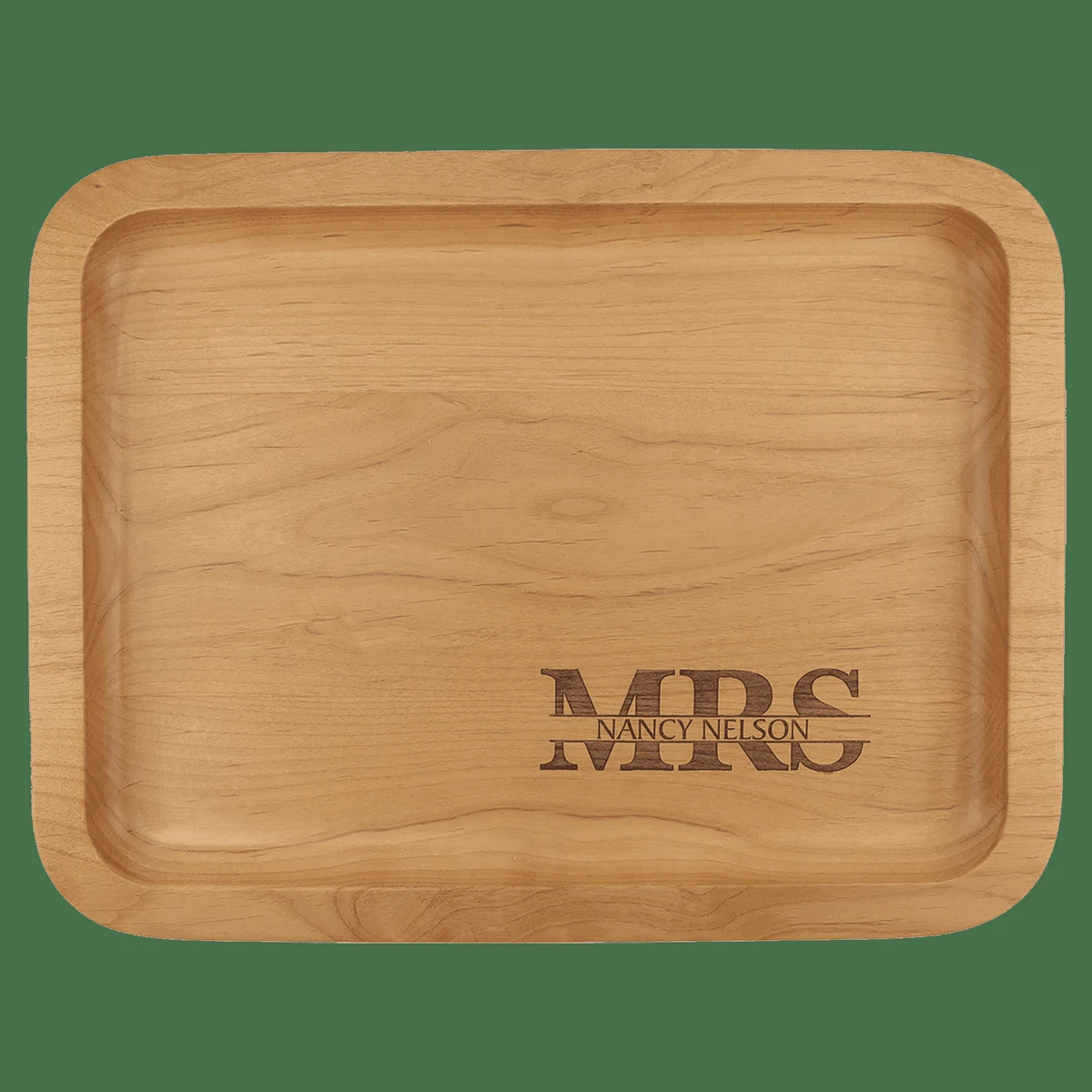 13 5/8" x 10 5/8" Alder Tray with 9" X 12" Recessed Center 1
