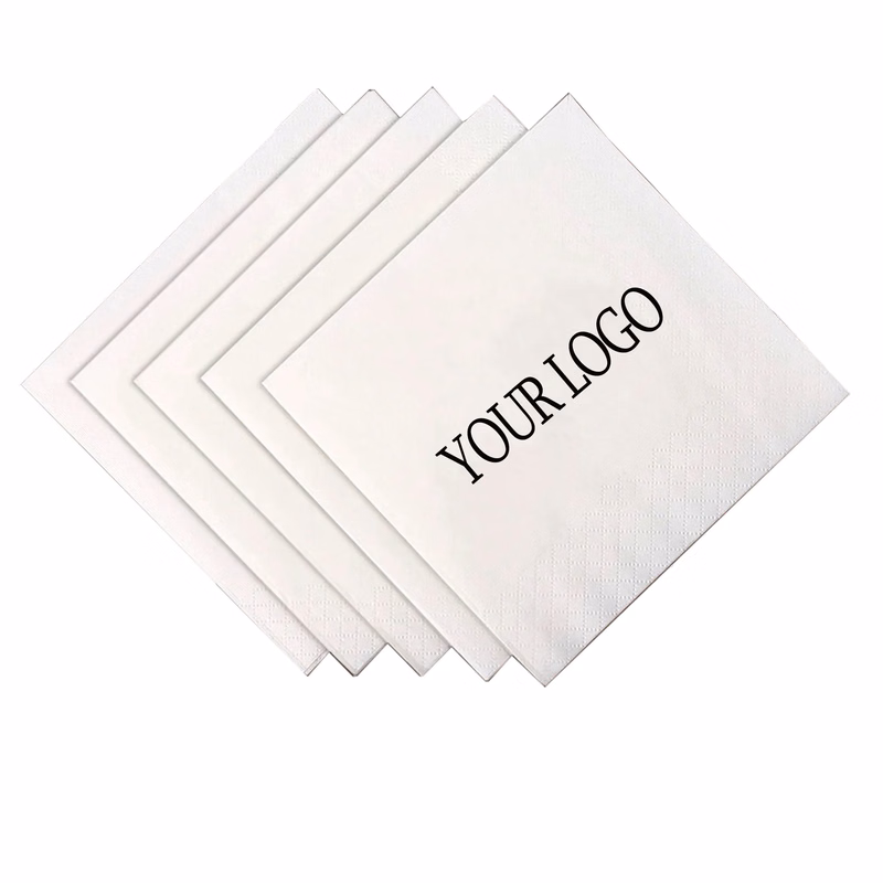 White Beverage Napkins MOQ 300