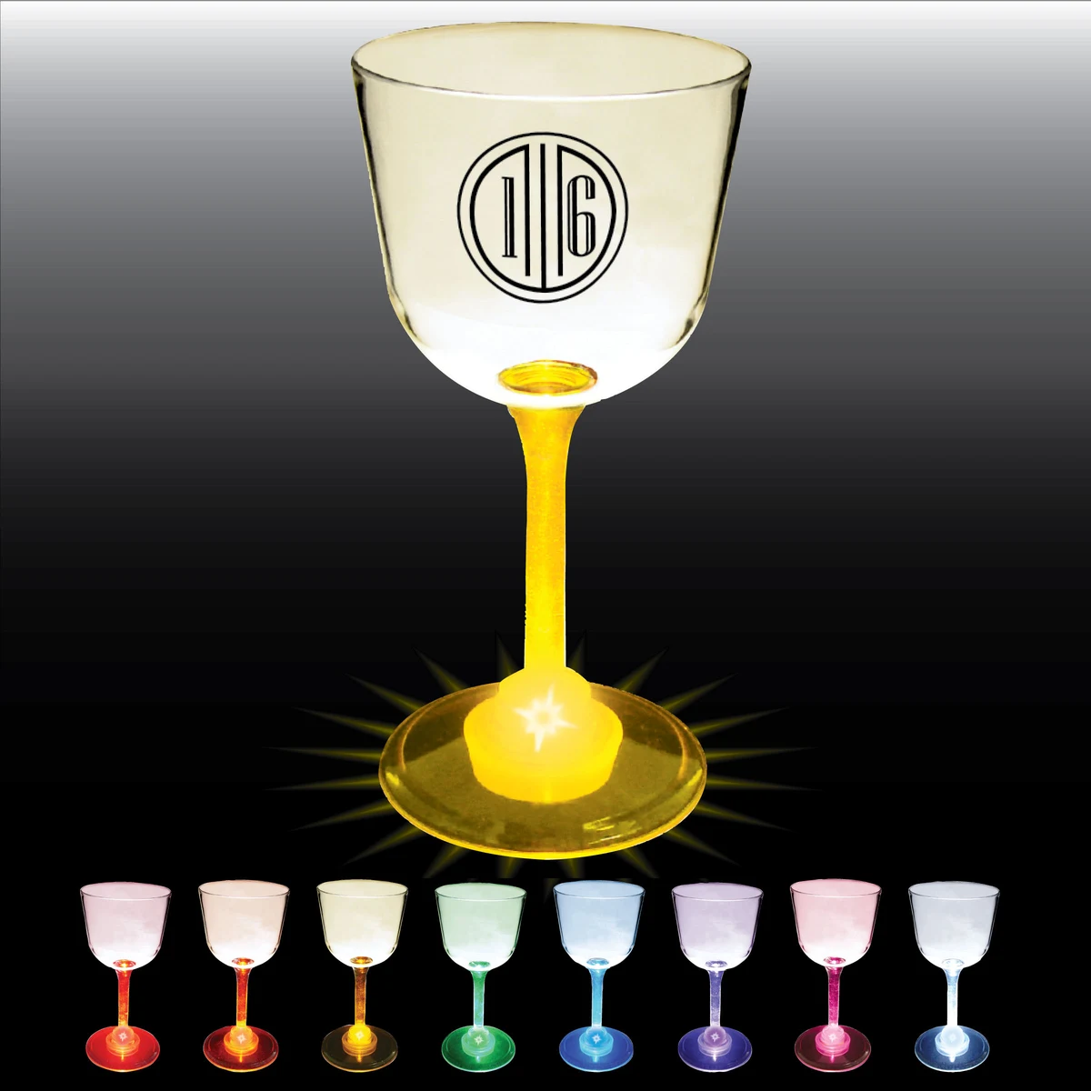 7oz Light Up Standard Stem Plastic Wine Glass 1