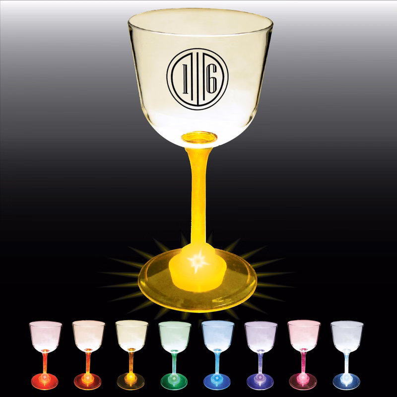7oz Light Up Standard Stem Plastic Wine Glass