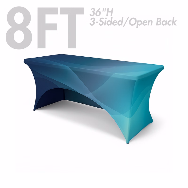 8' Spandex Stretch Table Cover - 36"H - Open Back
