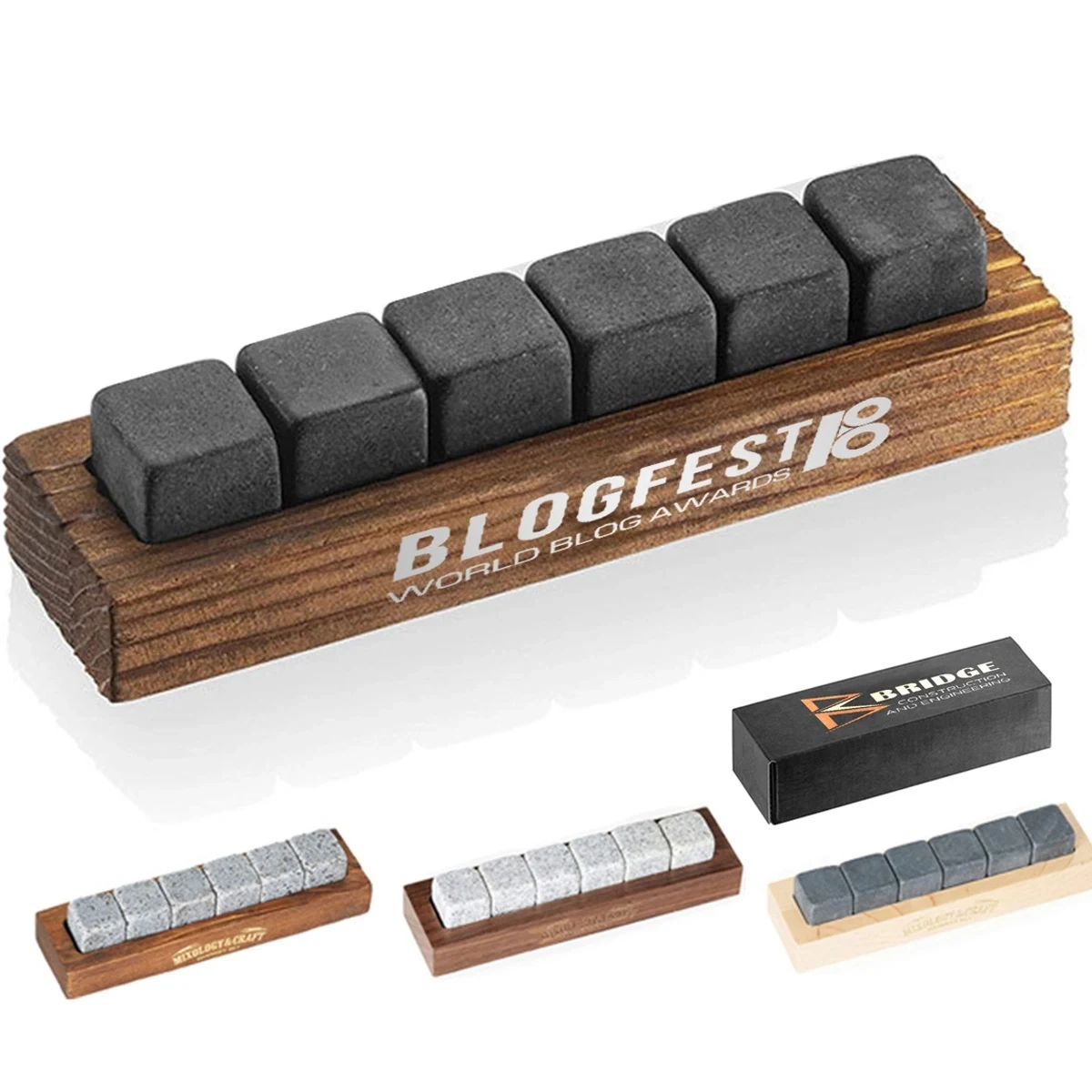Custom Wooden Box Granite Ice Cubes Stones 1