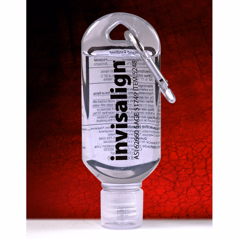 "SanGo L" 1.8 oz Hand Sanitizer Antibacterial Gel in Flip-Top Bottle with Carabiner