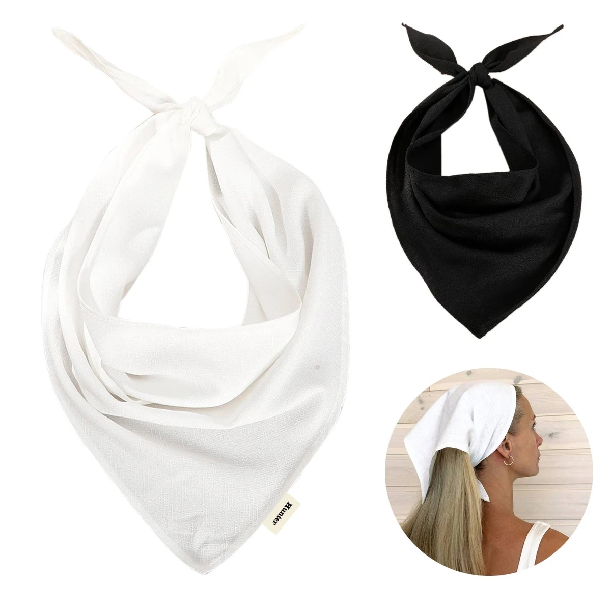 Solid color triangular scarf headband 1