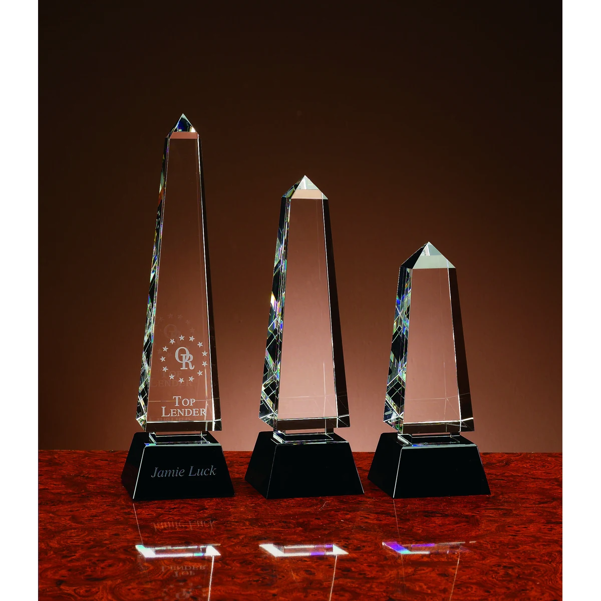 12" Jet Crystal Obelisk Award 1