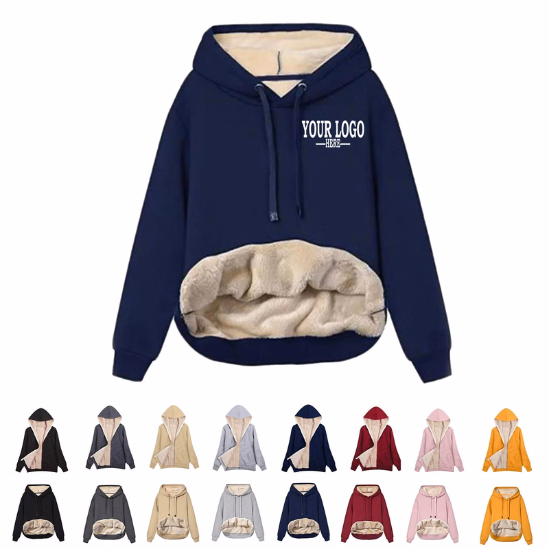 Casual Fleece Sherpa Lined Pullover Hoodie