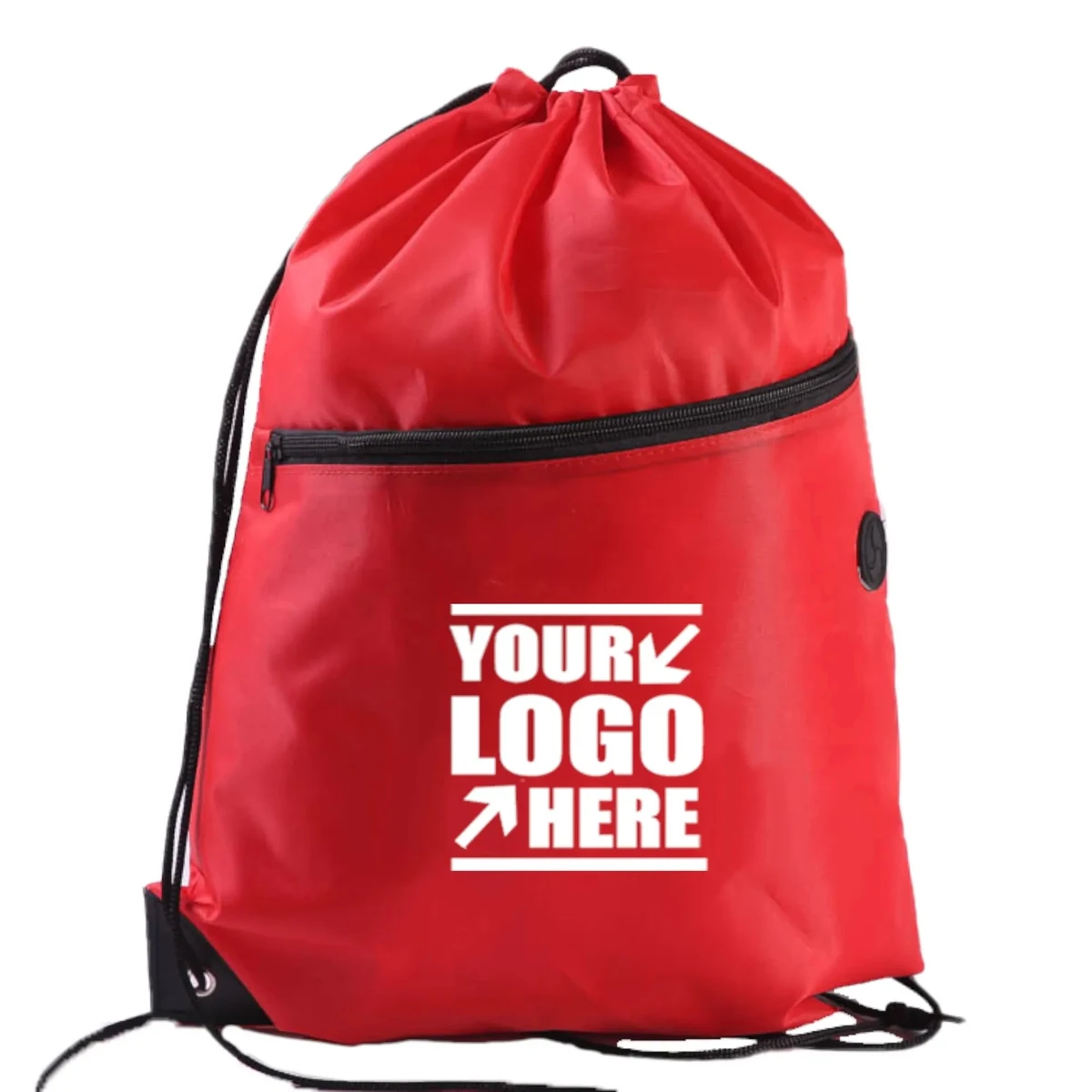 Waterproof Drawstring Backpack with Zipper Pocket 1