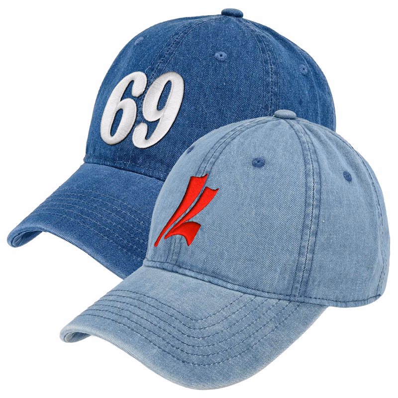 Vintage Washed Denim 6-Panel Baseball Cap