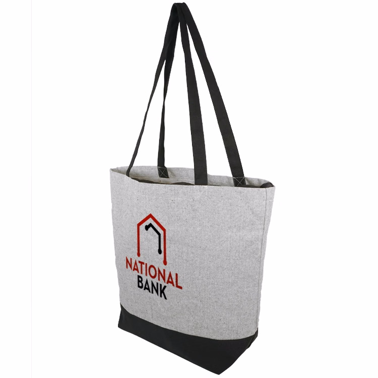 Super Sale- Black Bottom Grey Tweed Tote