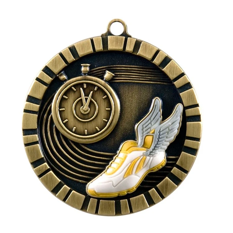 Track 3-D Medal, 2" 1