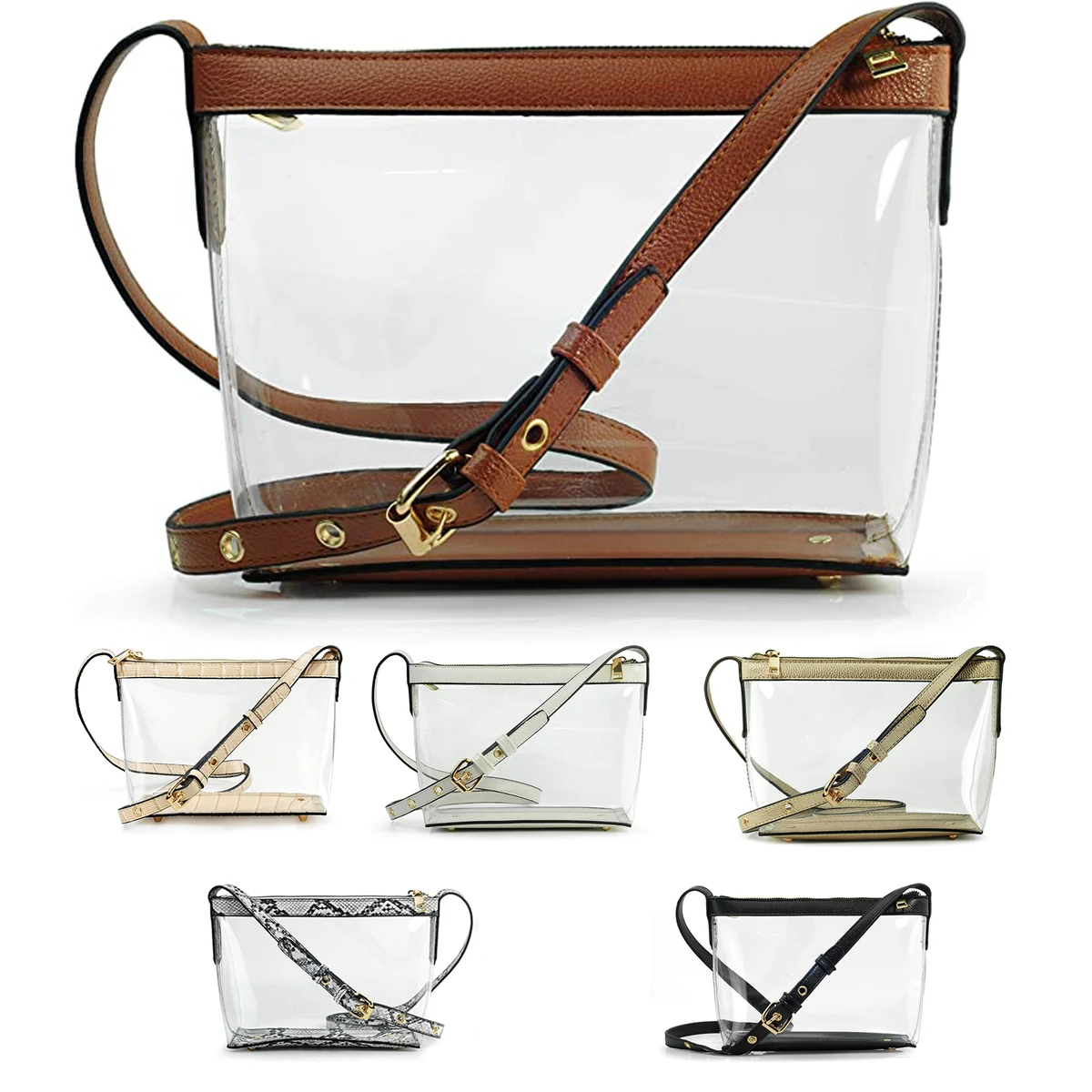Clear Zipper Cross Body Bag 1