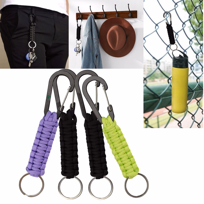 Paracord Keychain with Carabiner Military Braided Lanyard
