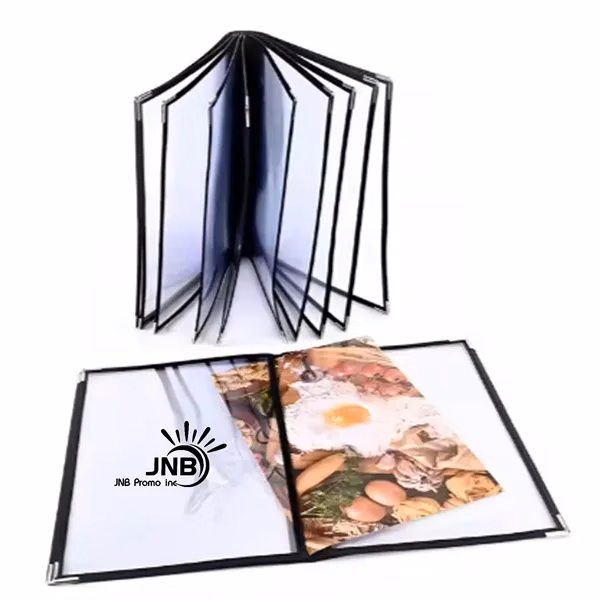 Elegant Leather Metal Edging Transparent 4-Pages A4 Cover