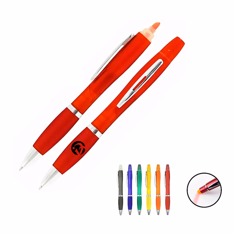 Dual Tip Highlighter and Ballpoint Pen Combo