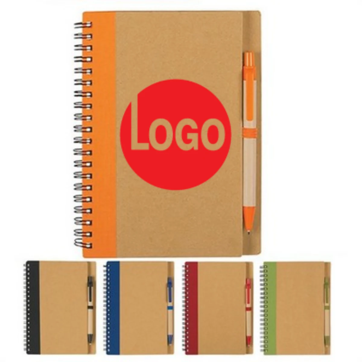 Eco Kraft Spiral Notebook w/Pen 1