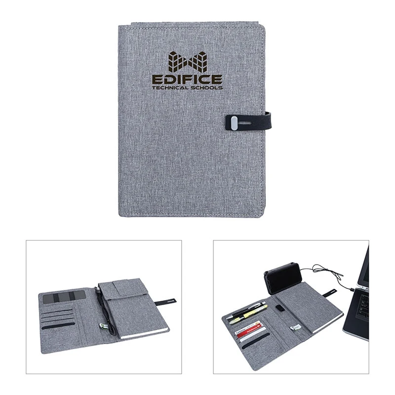 Binghamton RPET Padfolio w/ Wireless Phone Charger 1