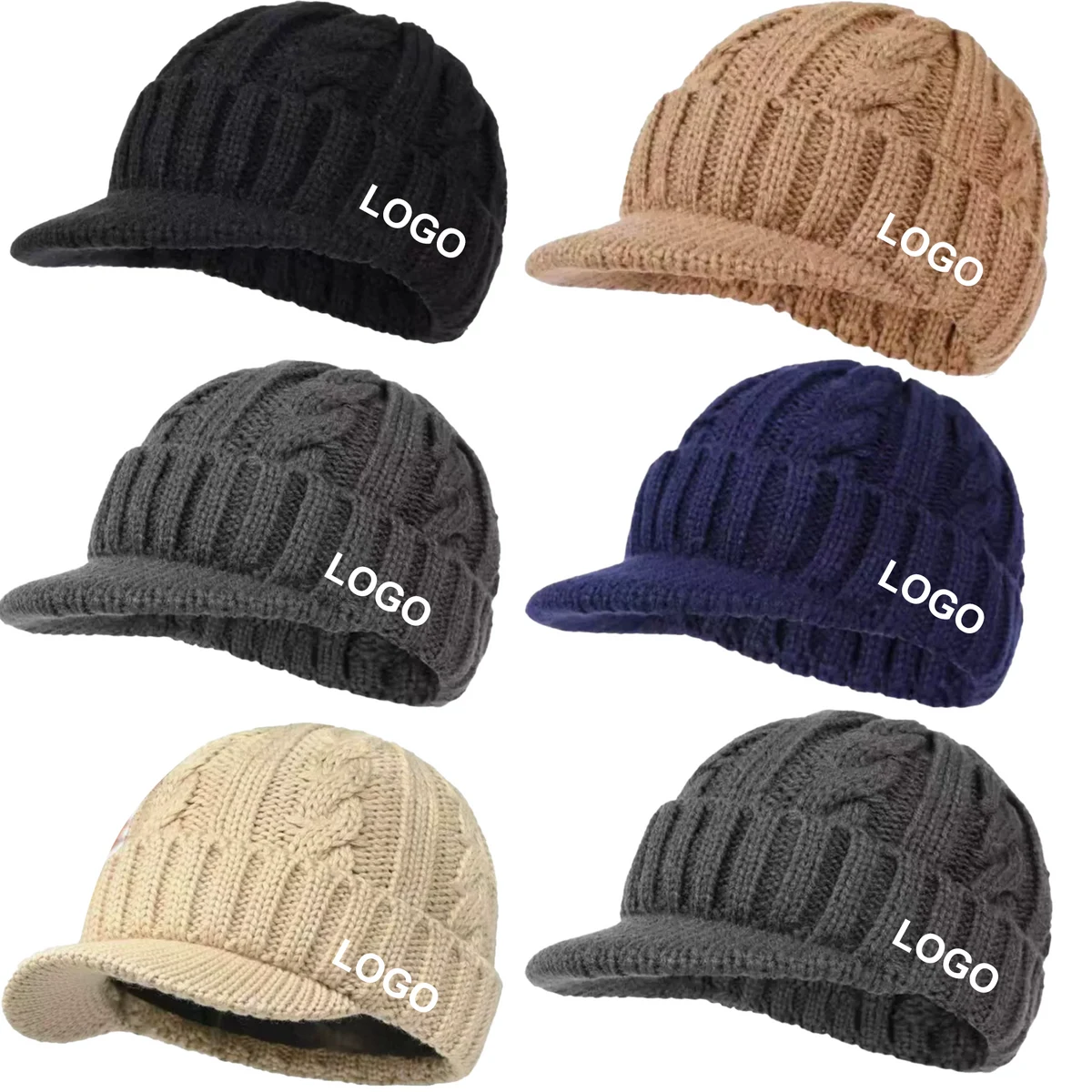 Men Fleece Lined Knit Beanie With Ear Flaps Winter Wind Hat 1