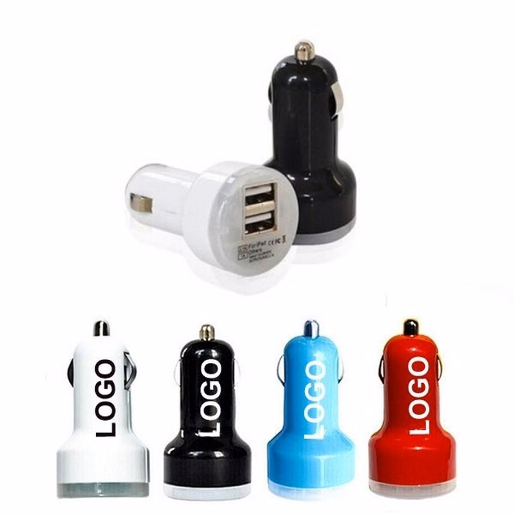 Round Design Dual USB Plug/ Car Charger Adapter