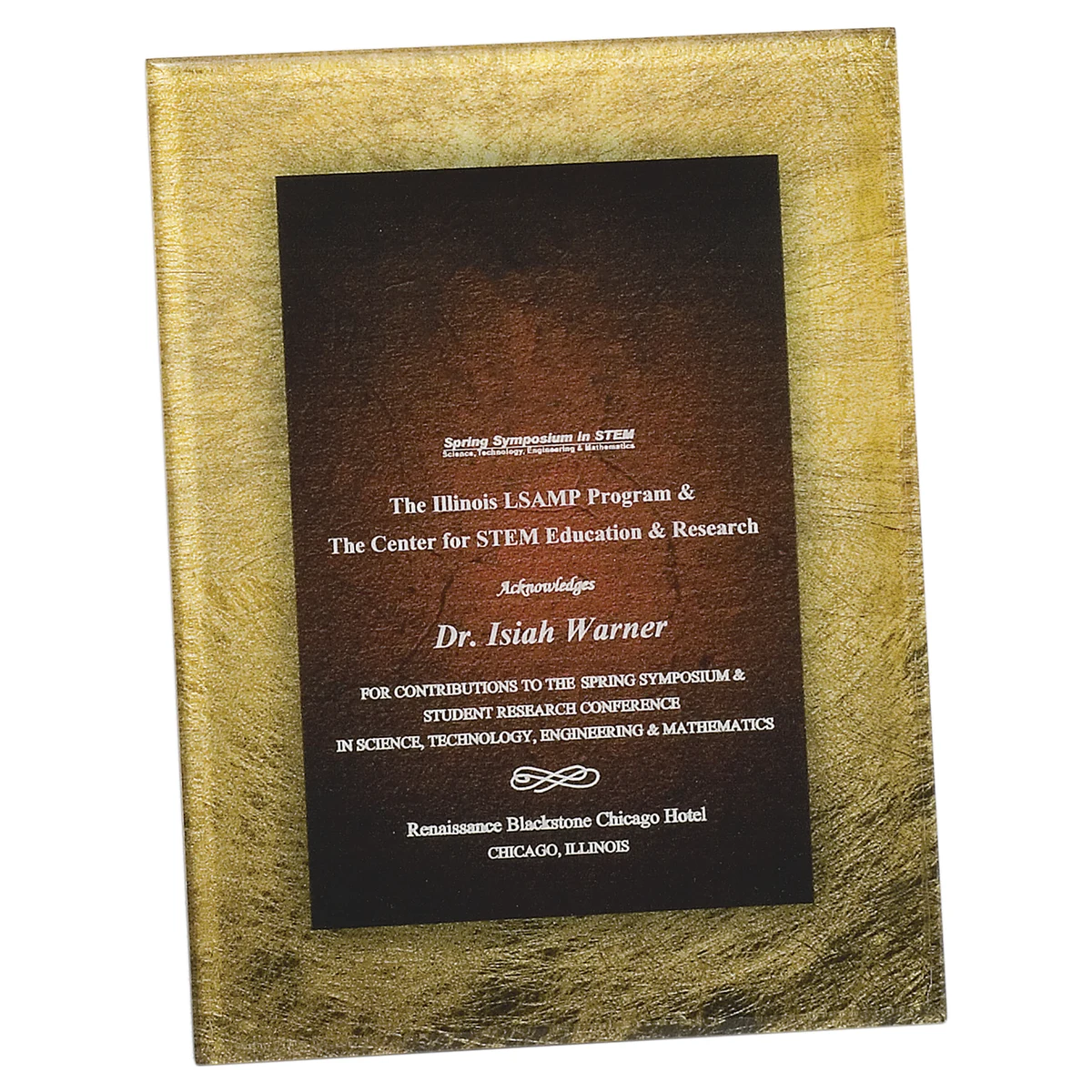 7.75" x 9.75" Gold/Burgandy Acrylic Plaque Award 1