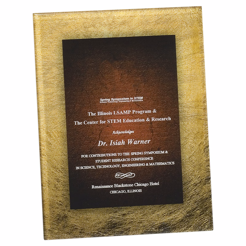 7.75" x 9.75" Gold/Burgandy Acrylic Plaque Award