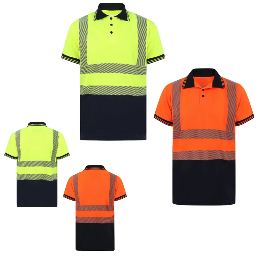 VISIPRO Short Sleeve Reflective Colorblock Safety Polo with 1