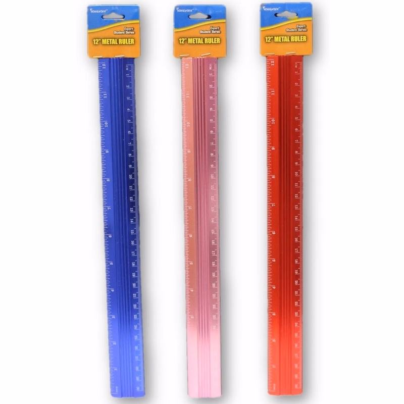 12" Metal Rulers - Assorted Colors