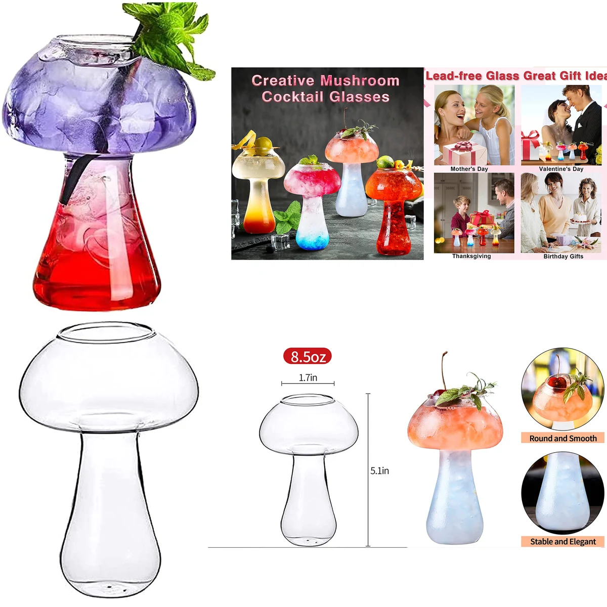 Mushroom Cocktail Glass Cup 1