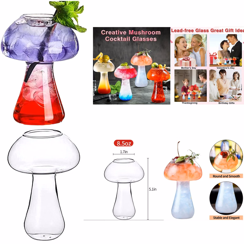 Mushroom Cocktail Glass Cup