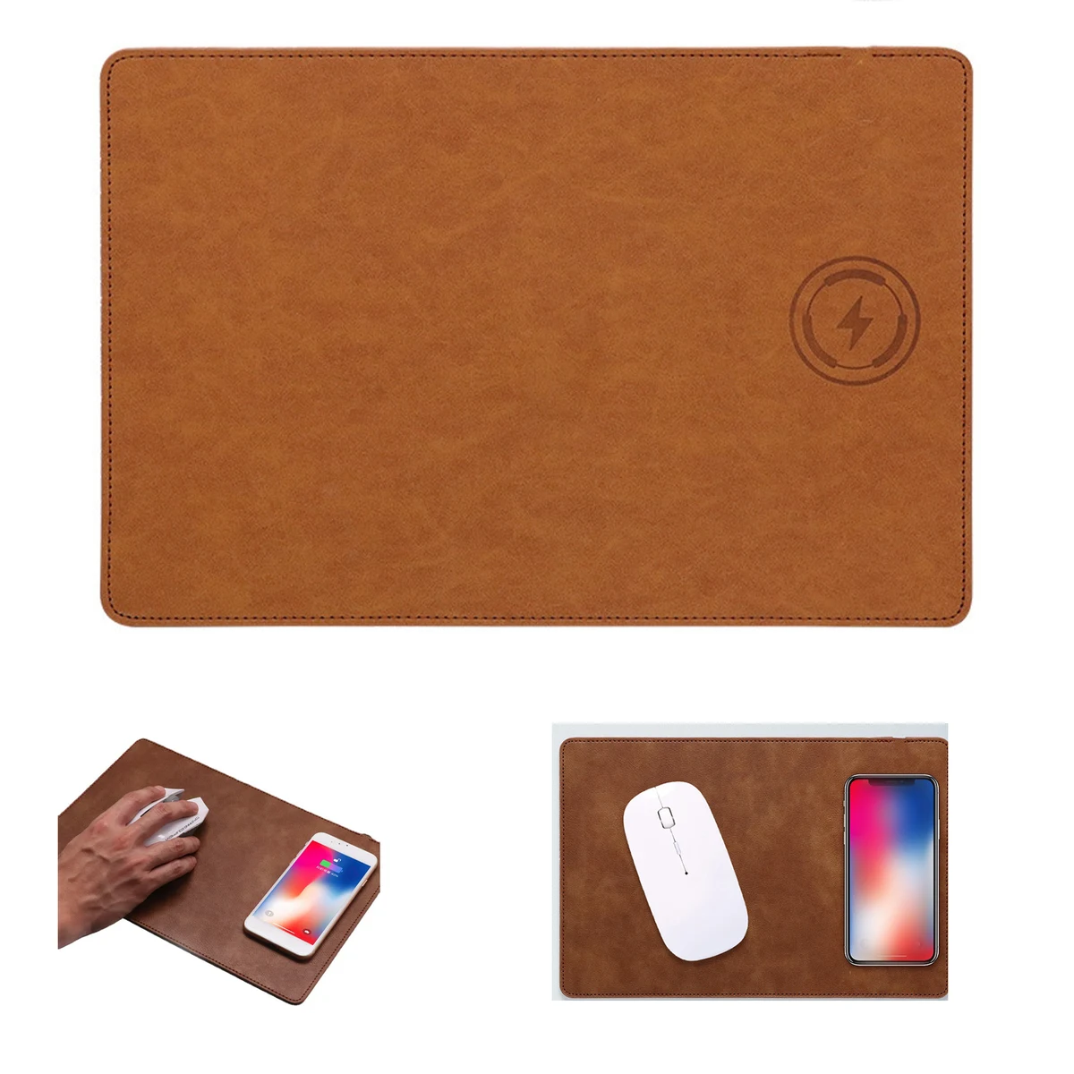 Leather Wireless Charging Pad Mouse Mat 1