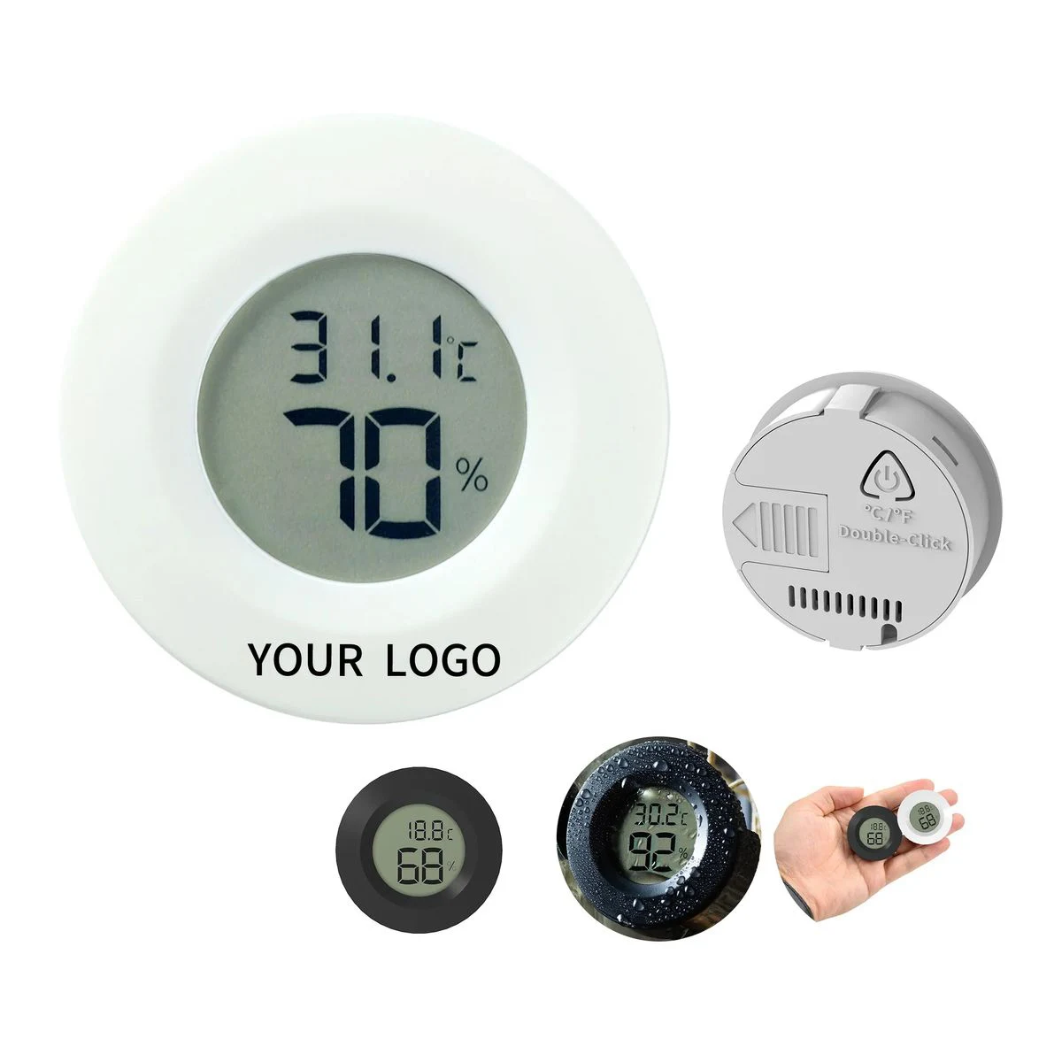 ABS Plastic Hygrometer Thermometer with Logo Print 1