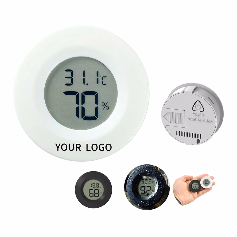 ABS Plastic Hygrometer Thermometer with Logo Print