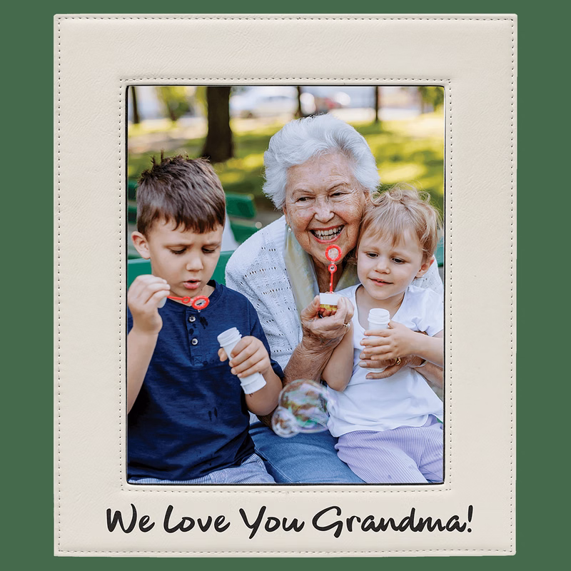8" x 10" White Leatherette Photo Frame