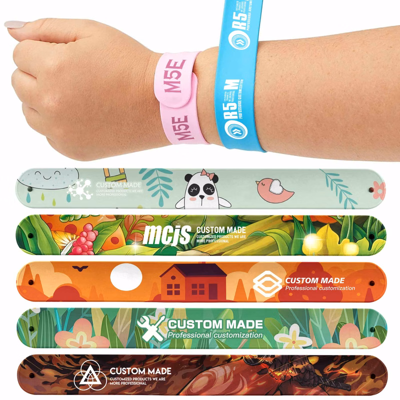 Full Color Durable Silicone Slap Bracelet