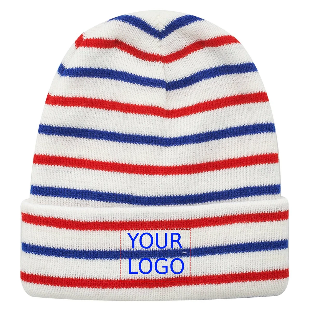Striped Acrylic Knitted Beanie 1
