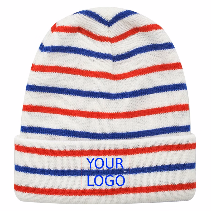 Striped Acrylic Knitted Beanie