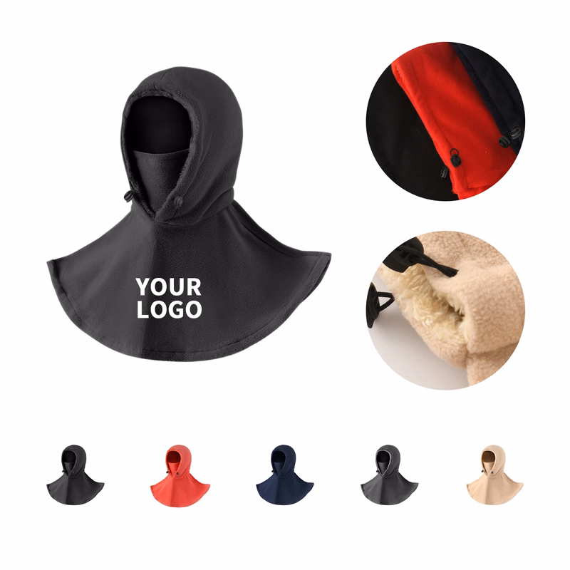 Fleece Wind Snow Hood With Mask 9.8 x 23"