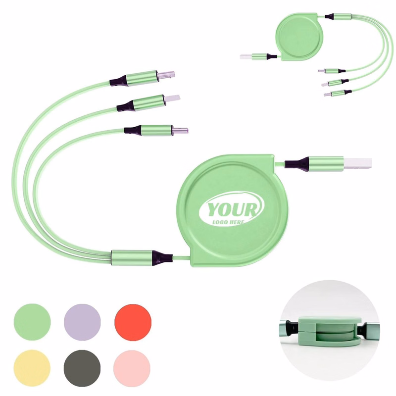 3 in 1 Retractable USB Fast Charging Cable Adapter