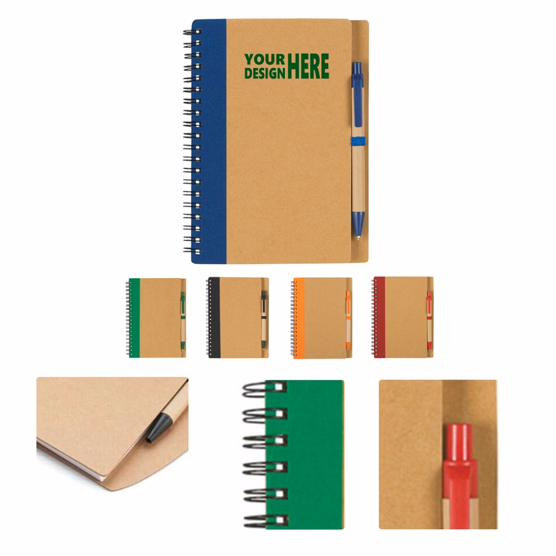 MOQ50 Custom Spiral Notepad with Pen for Branding
