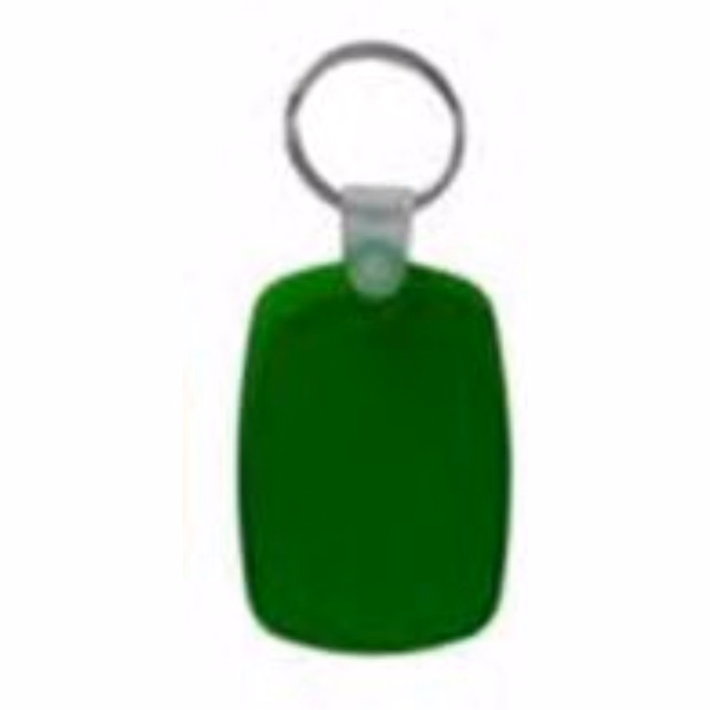 Translucent Green Rectangular Key Tag with Rounded Corners
