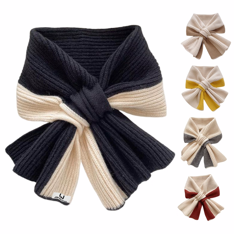 Two-Tone Polyester Winter Scarf